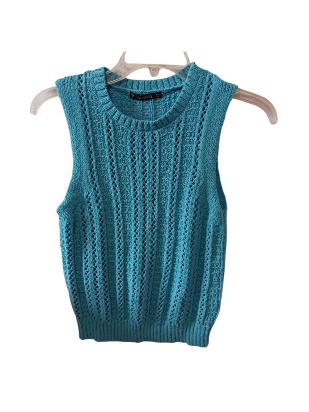 Dunnes Stores Sleeveless Knit Sweater Vest Tank Top turquoise Size Small